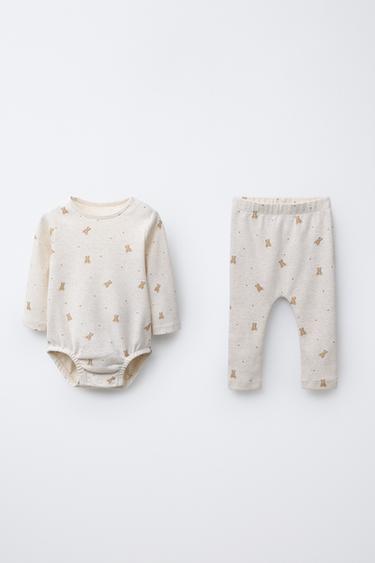 Zara Комплект из боди и леггинсов с медвежатами купить с доставкой.
