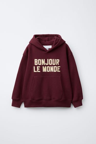 Zara Худи с рельефной надписью