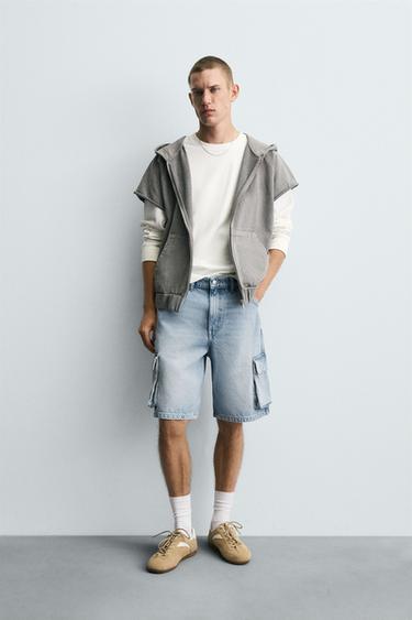 Zara Джинсовые шорты карго купить с доставкой.