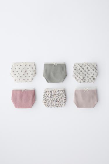 Zara 6–14 лет/ набор из шести трусов с цветочным принтом купить с доставкой.