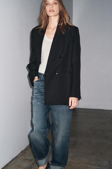 Zara LIMITED EDITION ZW COLLECTION STRIPED WOOL BLEND BLAZER