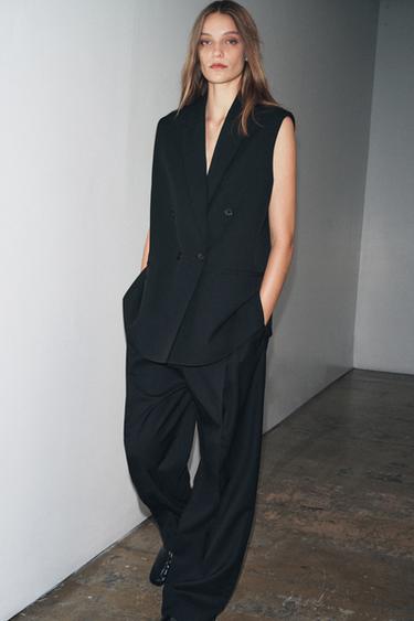 Zara Двубортный жилет оверсайз — ZW COLLECTION