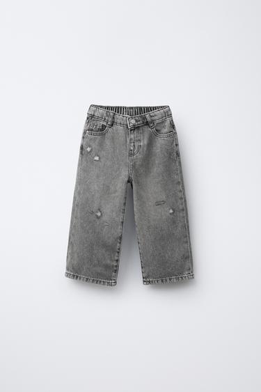Zara Джинсы WIDE LEG со звездами купить с доставкой.
