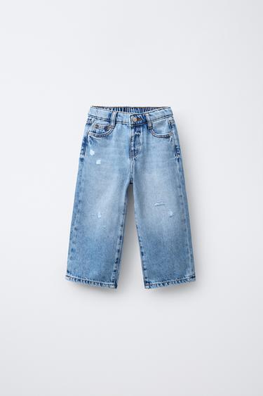 Zara Джинсы WIDE LEG со звездами купить с доставкой.