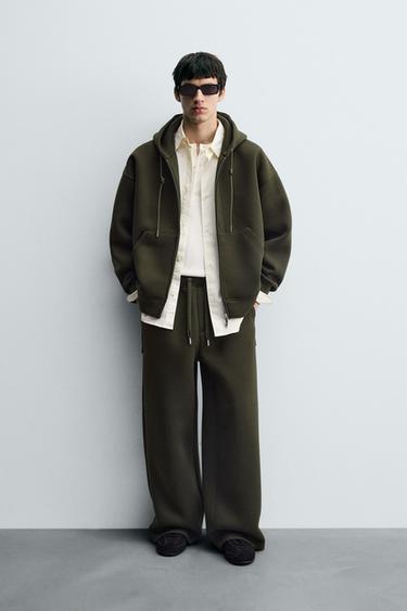 Zara Брюки широкого кроя с эффектом неопрена