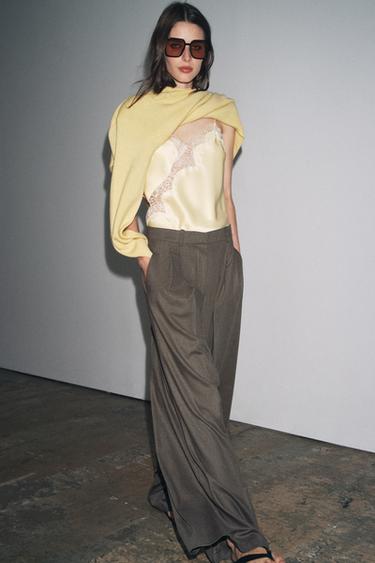 Zara Широкие брюки с защипами — ZW COLLECTION