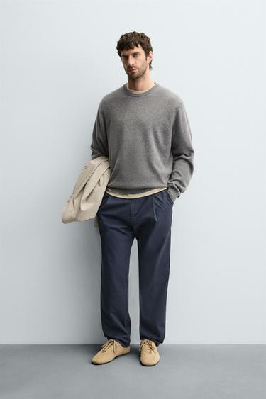 Zara Брюки RELAXED FIT со складками купить с доставкой.
