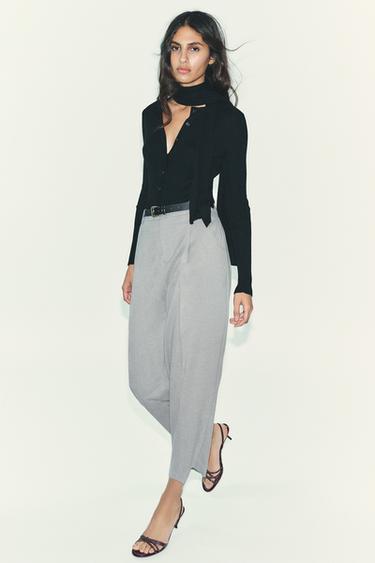 Zara Брюки с защипами и ремнем купить с доставкой.