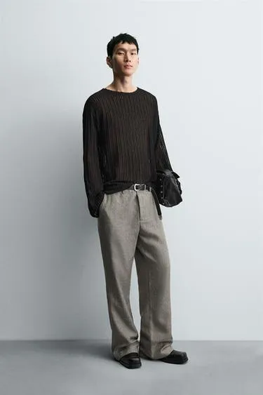Брюки FLARED FIT из рельефной ткани
