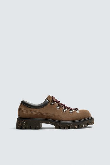 Zara Кожаные ботинки с крючками