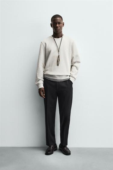 Zara Толстовка из плотной ткани с круглым вырезом купить с доставкой.