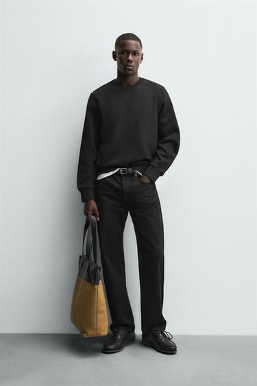 Zara Толстовка из плотной ткани с круглым вырезом купить с доставкой.