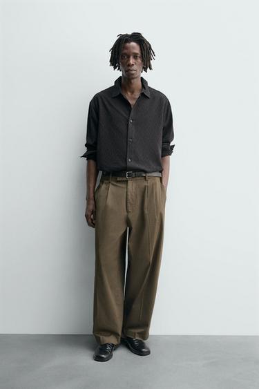 Zara Рубашка JACQUARD с геометрическим узором купить с доставкой.