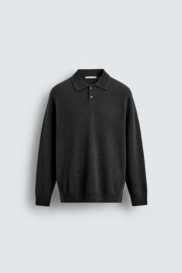 Zara Трикотажное поло из шерсти и кашемира купить с доставкой.