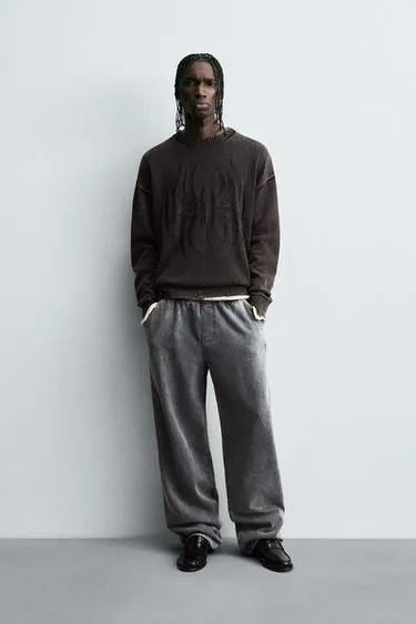 REVERSIBLE SWEATER WITH RIPPED EFFECT- Заказать в России