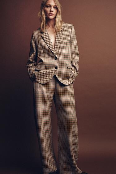 Zara Пиджак прямого кроя в клетку — ZW COLLECTION