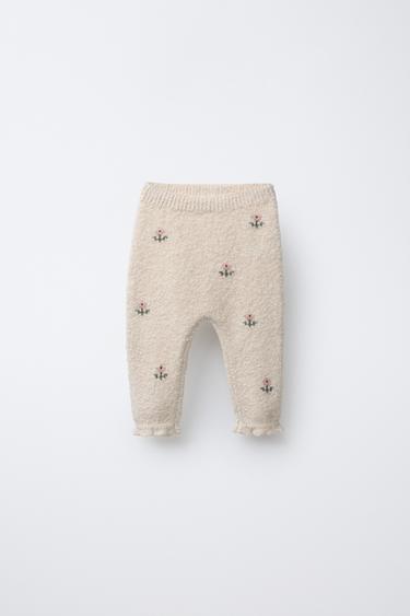 Zara Брюки с вышивкой в виде цветов