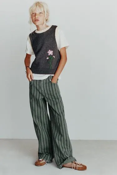 Джинсы с широкими полосками- Заказать в России