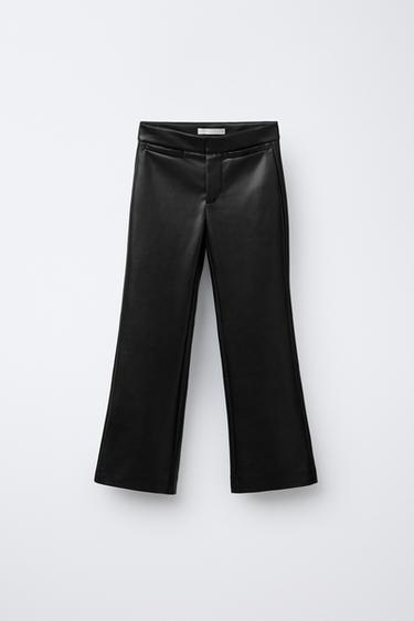 Zara Брюки-клеш с эффектом кожи купить с доставкой.