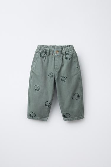Zara Брюки из саржи BAGGY SNOOPY PEANUTS™ купить с доставкой.