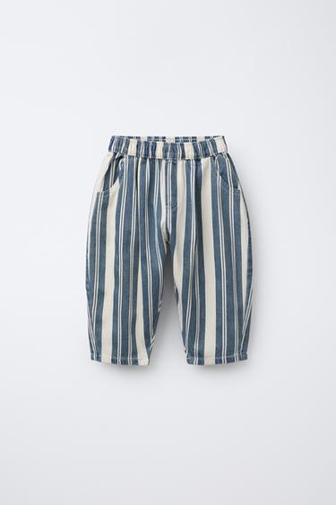 Zara Брюки из твила с расслабленным полосатым рисунком купить с доставкой.