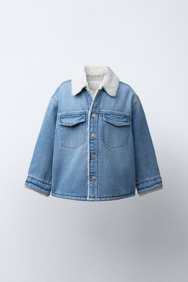 Zara Джинсовая куртка-рубашка с искусственным мехом купить с доставкой.
