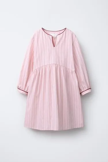 Платье в полоску с контрастной отделкой- Заказать в России