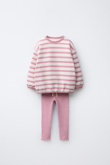Zara Комплект: толстовка в полоску и леггинсы в рубчик SOFT купить с доставкой.