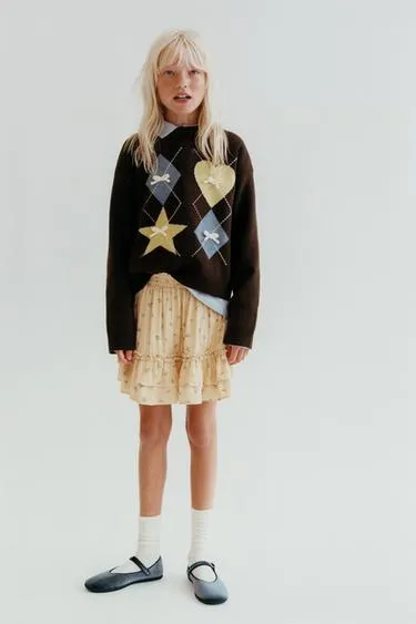 Юбка-шорты с принтом черники