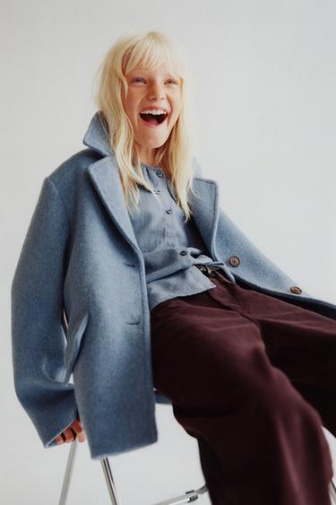 Zara Рубашка с рельефным круглым воротником