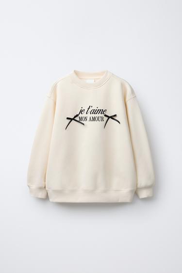 Zara Толстовка с принтом, текстом и бантиками купить с доставкой.