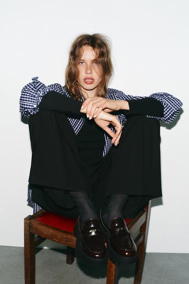 Zara Лоферы с пенни, подошва-платформа