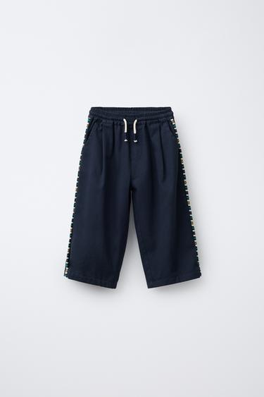 Zara Брюки-кюлоты с боковой вышивкой