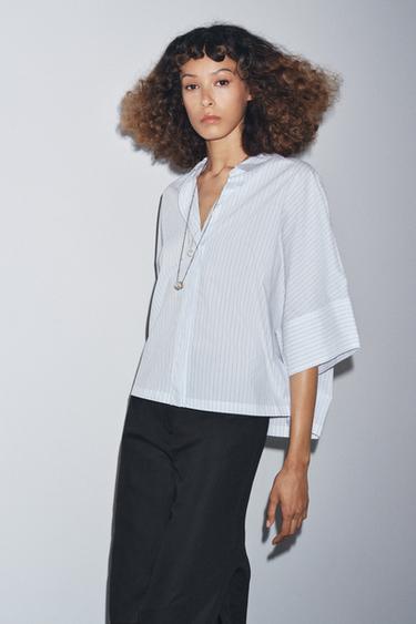 Zara Рубашка из поплина — ZW COLLECTION купить с доставкой.