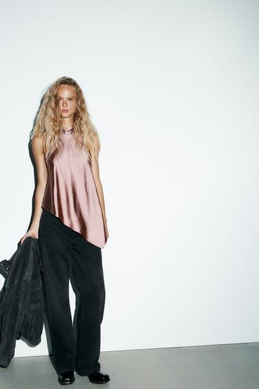 Zara Джинсы TRF STRAIGHT WIDE с высокой посадкой