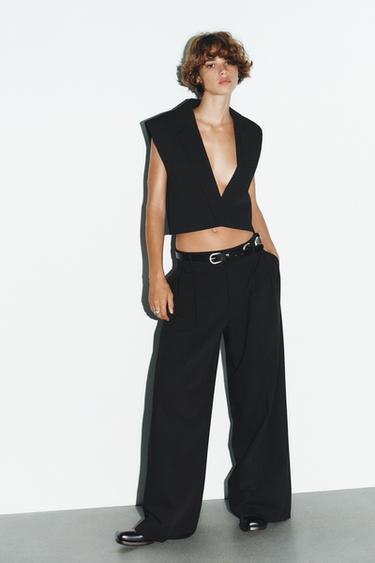 Zara Укороченный жилет с лацканами