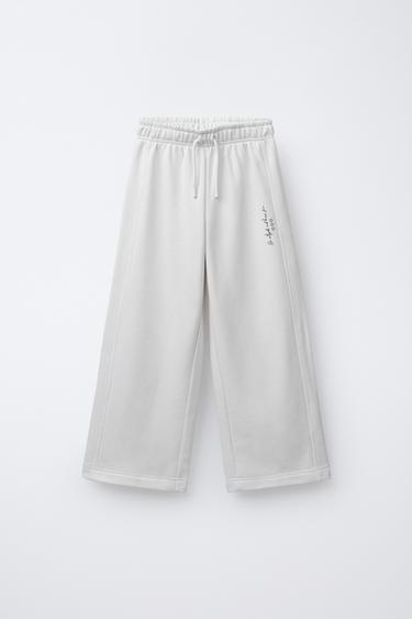 Zara Брюки WIDE LEG с надписью