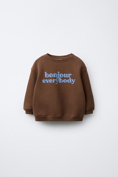 Zara Толстовка с текстовым принтом купить с доставкой.