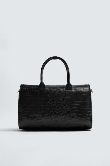 Zara Дорожная сумка с тиснением под крокодила