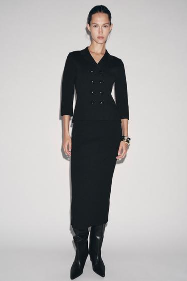 Zara Трикотажная юбка-миди