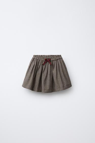 Zara Мягкая юбка в клетку виши