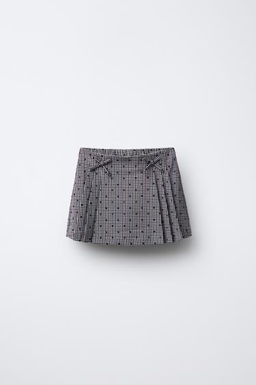 Zara Юбка-шорты в клетку с сердечками