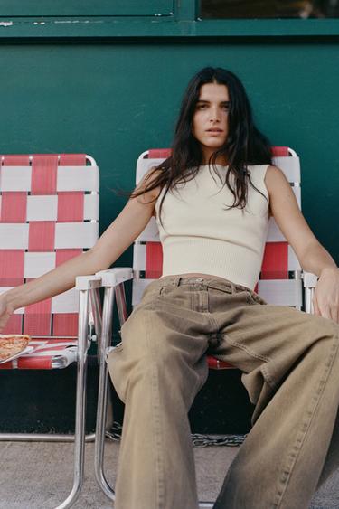 Zara Топ из трикотажа без рукавов купить с доставкой.