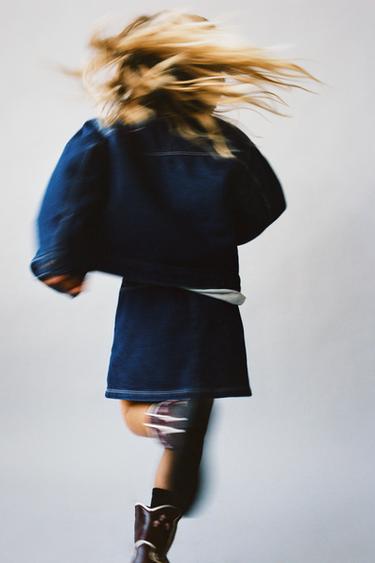 Zara Джинсовая юбка с вышитыми цветами купить с доставкой.