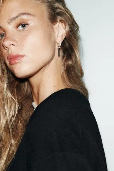 Набор из 5 серег с комбинированными подвесками «ключ» и «стразы»- Заказать в России