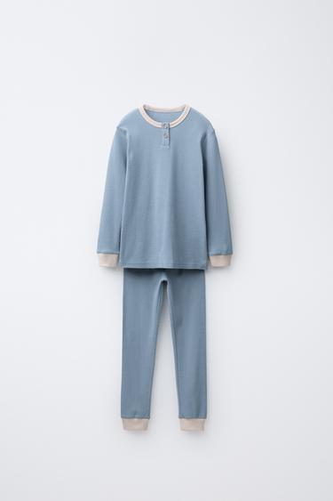 Zara 2-6 лет/пижама в рубчик с контрастной отделкой купить с доставкой.