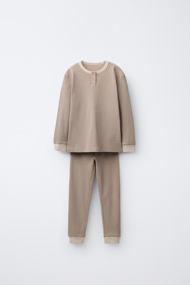 Zara 2-6 лет/пижама в рубчик с контрастной отделкой купить с доставкой.