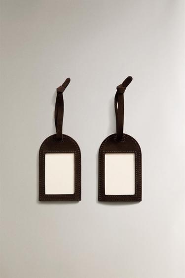 Zara Большие кожаные идентификационные бирки (набор из 2 штук)