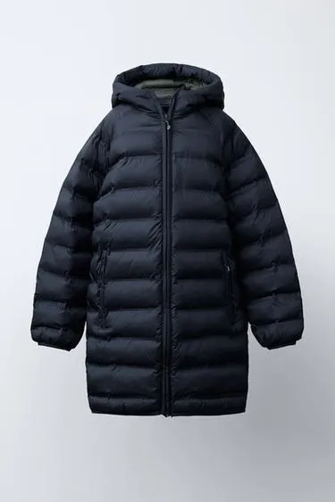 Длинная суперлегкая стеганая куртка WATER REPELLENT