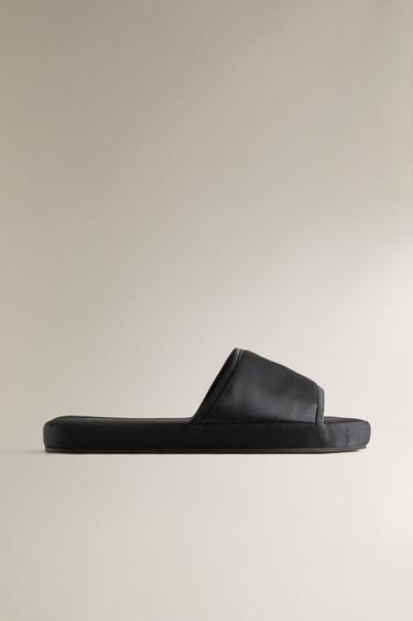 Zara Туфли-сланцы на платформе из сатина купить с доставкой.